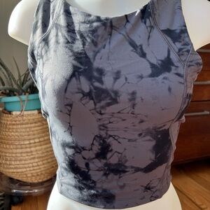 Kamo Fitness Tie-Dye Ladder Cutout Back Tank Top Sports Bra